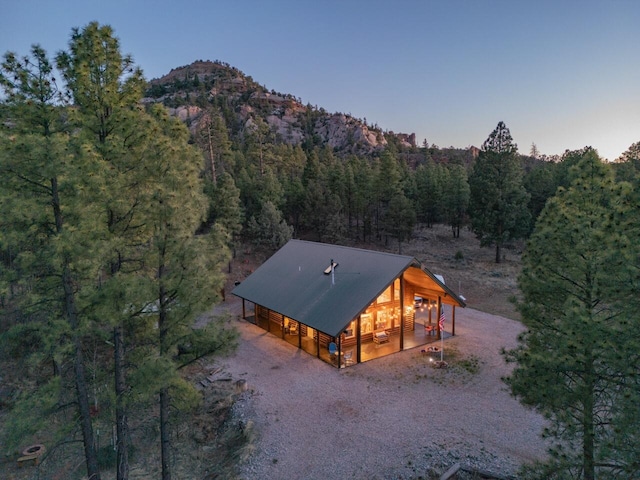 31 Smokey Bear Rd, Ramah, NM 87321 - aerial view at dusk of a mountain view