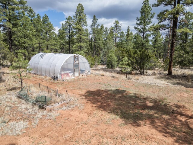 34 Halcon Rd, Ramah, NM 87321 - view of yard featuring an exterior structure, an outdoor structure, and a view of trees