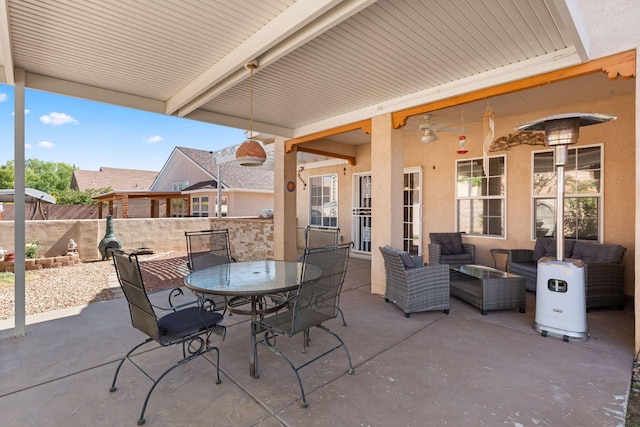 1908 Selway Pl NW, Albuquerque, NM 87120 - view of patio with outdoor lounge area, outdoor dining space, and a ceiling fan