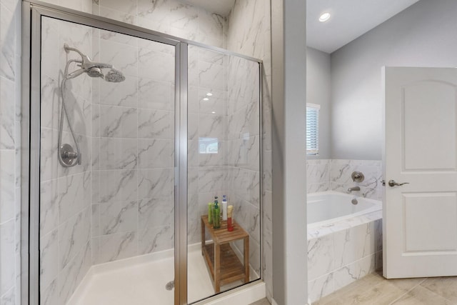 7037 Cleary Loop NE, Rio Rancho, NM 87144 - bathroom featuring a garden tub and a stall shower