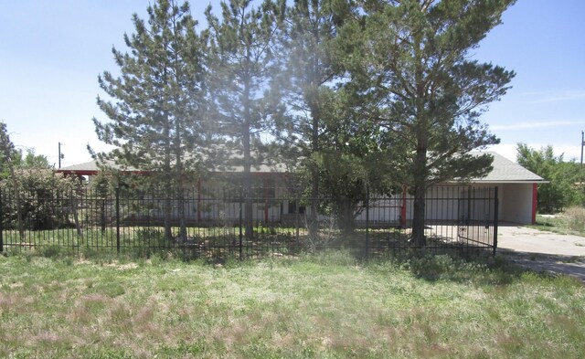 212 E Tingley Ave, Moriarty, NM 87035 - view of yard featuring concrete driveway and a carport