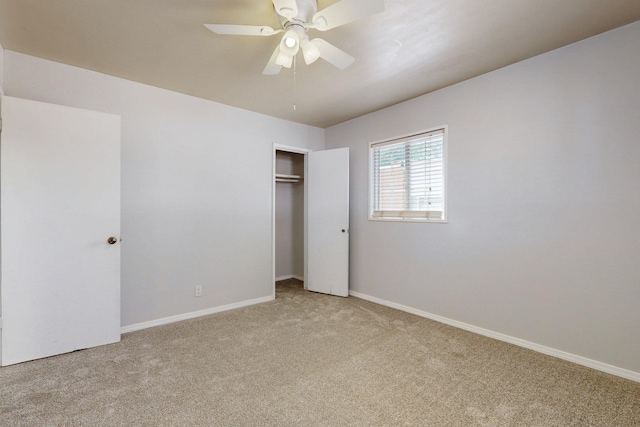 9913 Leyendecker Rd NE, Albuquerque, NM 87112 - unfurnished bedroom with light colored carpet, baseboards, a closet, and a ceiling fan