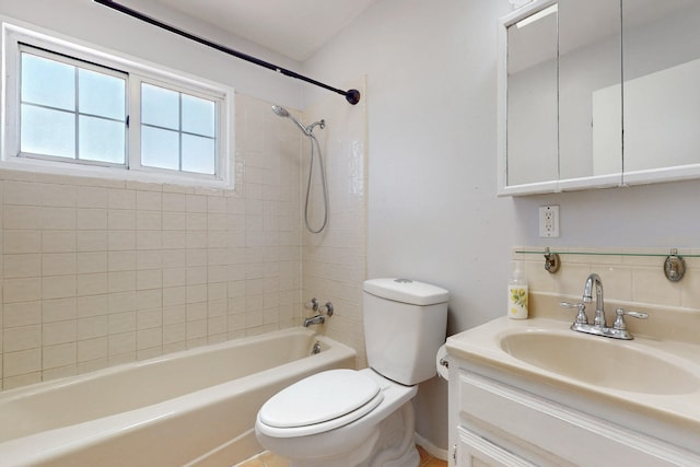 9913 Leyendecker Rd NE, Albuquerque, NM 87112 - bathroom with toilet, tub / shower combination, and vanity