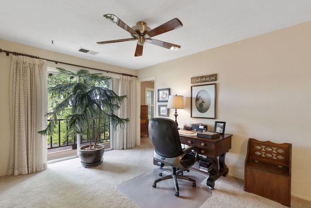 8480 Osuna Rd NE, Albuquerque, NM 87111 - home office featuring carpet and ceiling fan