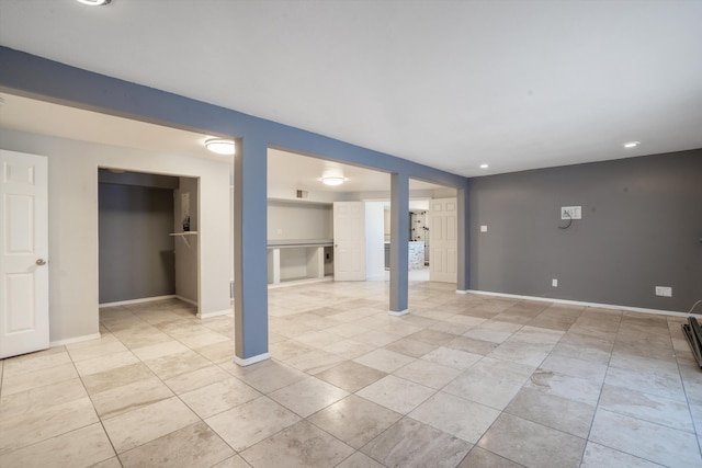 4509 Tottle Ave NW, Albuquerque, NM 87114 - below grade area with baseboards, light tile patterned flooring, and recessed lighting