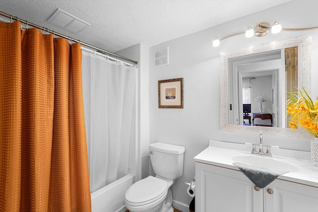 1951 Corta Rustica, Los Lunas, NM 87031 - bathroom featuring vanity, shower / tub combo with curtain, and a textured ceiling