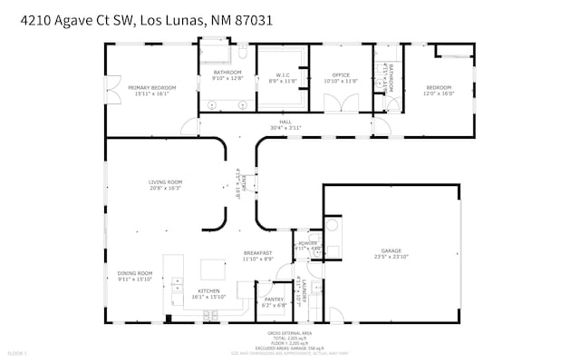 4210 Agave Ct SW, Los Lunas, NM 87031 - home floor plan