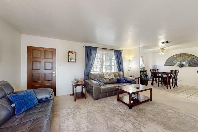 648 Frederico Blvd, Rio Communities, NM 87002 - living area featuring a ceiling fan and light carpet