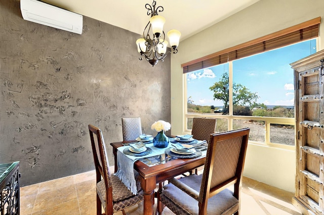 1 Seasons Cir, Placitas, NM 87043 - dining room with a wall unit AC and a chandelier