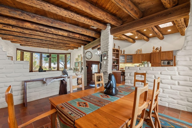 1572 Eagle Ridge Ct NE, Albuquerque, NM 87122 - dining room with wood ceiling with exposed beams and recessed lighting