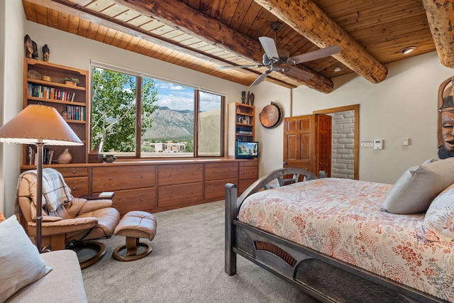 1572 Eagle Ridge Ct NE, Albuquerque, NM 87122 - carpeted bedroom featuring wooden ceiling with exposed beams