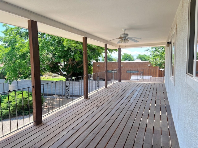 10008 Greene Ave NW, Albuquerque, NM 87114 - wooden deck with ceiling fan