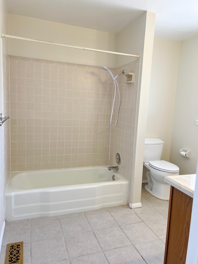 10008 Greene Ave NW, Albuquerque, NM 87114 - bathroom with tile patterned flooring, vanity, toilet, shower / washtub combination, and baseboards