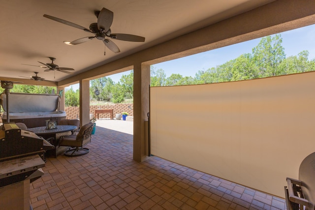 31 Express Blvd, Sandia Park, NM 87047 - view of patio / terrace featuring a ceiling fan and outdoor dining space