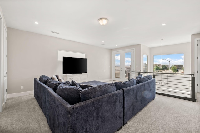 6527 Trestle Glen Rd NW, Albuquerque, NM 87120 - living area featuring light carpet and recessed lighting