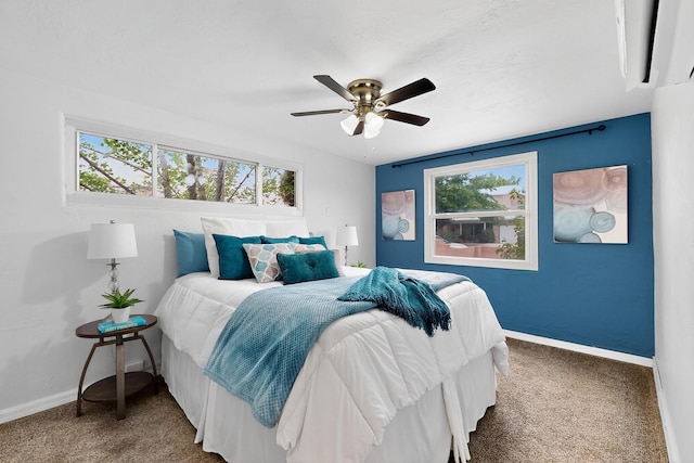 3801 Simms Ave SE, Albuquerque, NM 87108 - bedroom with carpet floors, multiple windows, and a ceiling fan