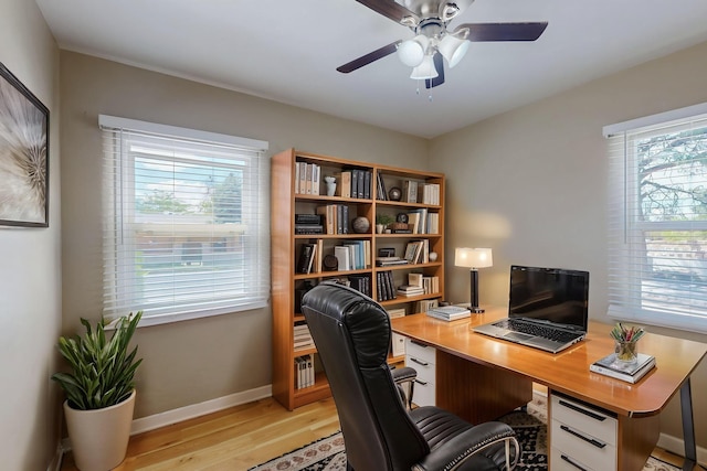3801 Simms Ave SE, Albuquerque, NM 87108 - office with light wood-style floors and a ceiling fan