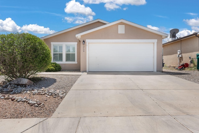 3758 Cattle Dr NE, Rio Rancho, NM 87144 - ranch-style home featuring stucco siding, concrete driveway, and a garage