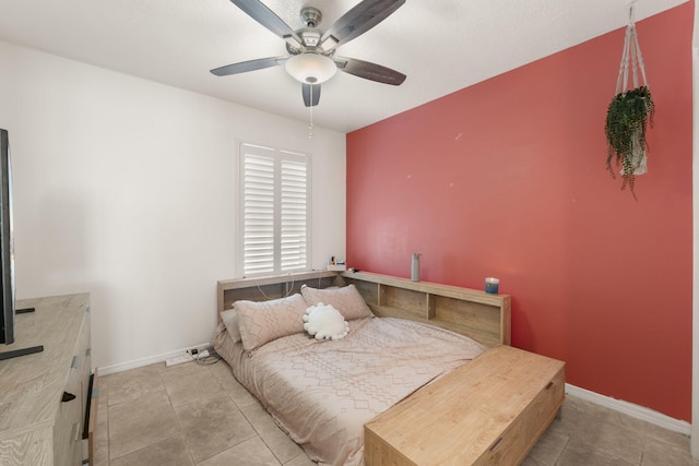 3758 Cattle Dr NE, Rio Rancho, NM 87144 - bedroom with light tile patterned floors and ceiling fan
