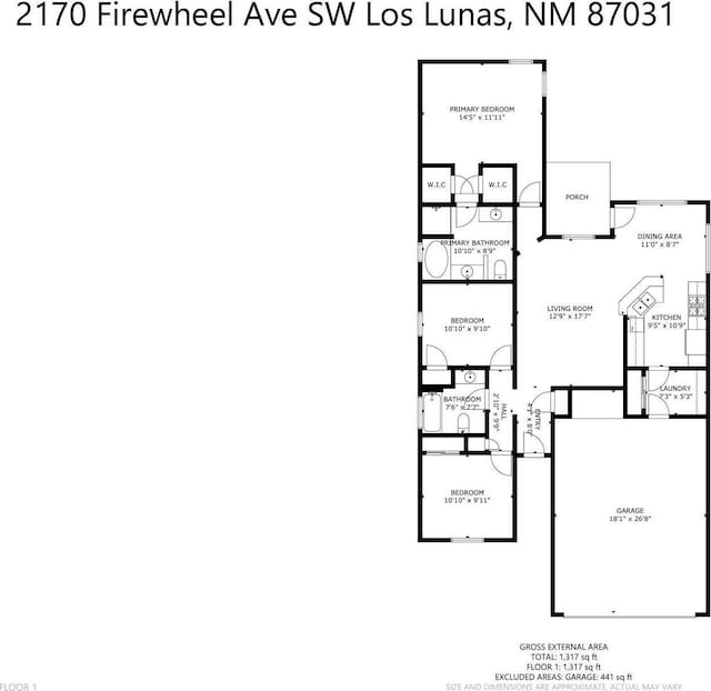 2170 Firewheel Ave SW, Los Lunas, NM 87031 - view of property floor plan