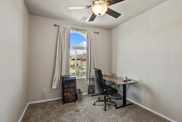 9035 S Sky St NW, Albuquerque, NM 87114 - carpeted office featuring baseboards and a ceiling fan