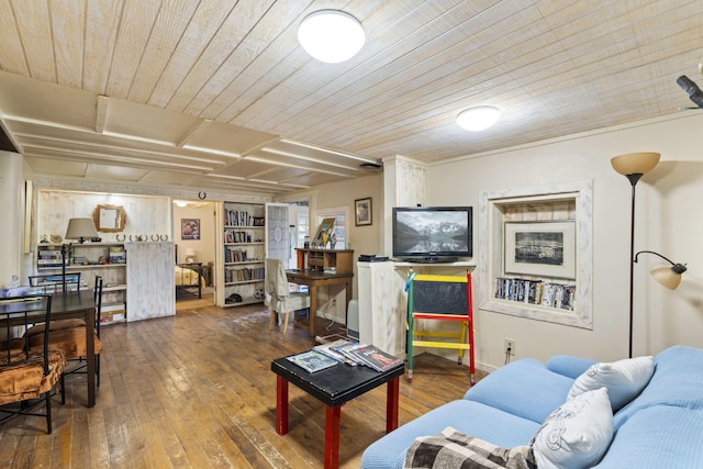 4 Pop Chalee, Glorieta, NM 87535 - living room featuring hardwood / wood-style flooring and wooden ceiling