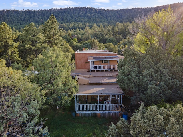 4 Pop Chalee, Glorieta, NM 87535 - view from above of property featuring a heavily wooded area