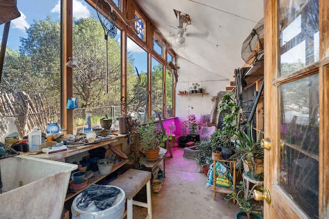4 Pop Chalee, Glorieta, NM 87535 - sunroom with lofted ceiling and a sink