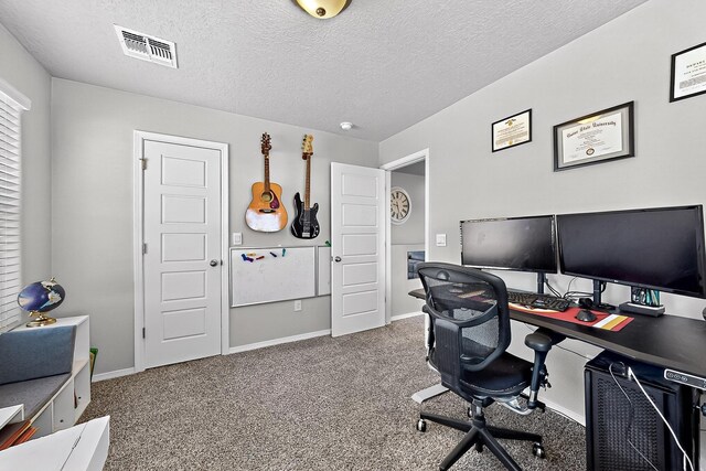 4871 Longs Peak Rd NE, Rio Rancho, NM 87144 - carpeted office featuring a textured ceiling and baseboards