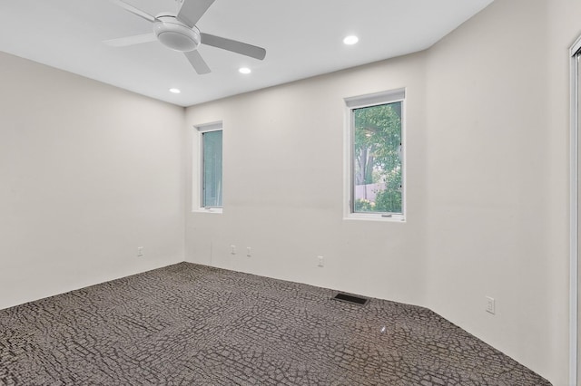 2600 Griegos Pl NW, Albuquerque, NM 87107 - spare room featuring carpet floors, recessed lighting, and a ceiling fan
