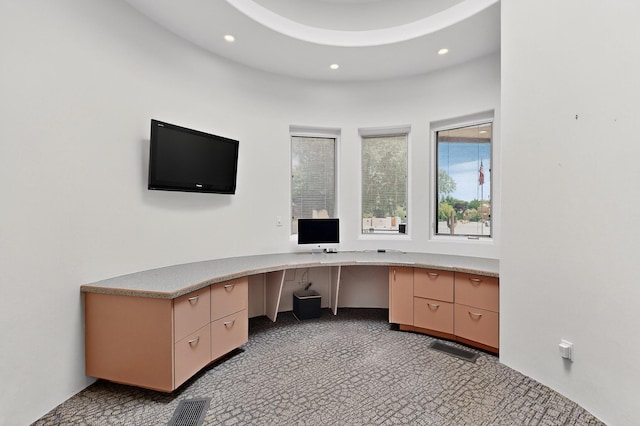 2600 Griegos Pl NW, Albuquerque, NM 87107 - unfurnished office featuring built in desk, carpet floors, and recessed lighting