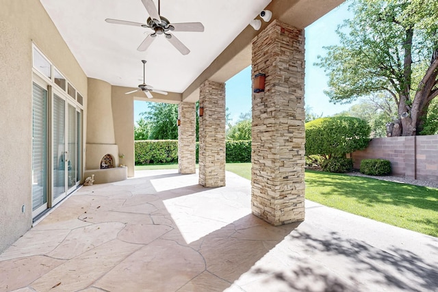 2600 Griegos Pl NW, Albuquerque, NM 87107 - view of patio featuring a ceiling fan