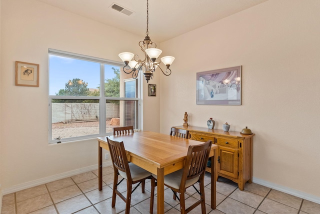 3424 Calle Suenos SE, Rio Rancho, NM 87124 - dining room with a chandelier and light tile patterned floors