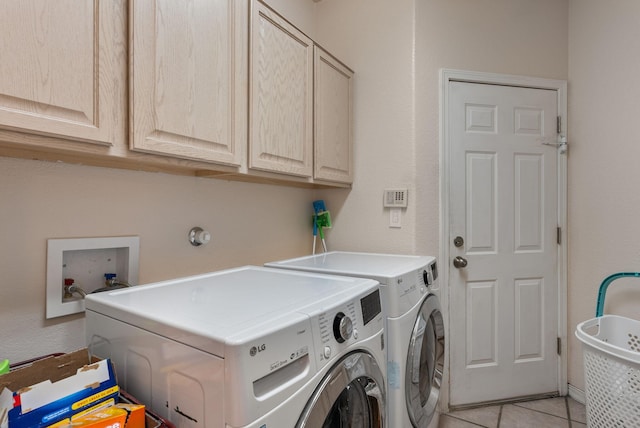 3424 Calle Suenos SE, Rio Rancho, NM 87124 - laundry area with cabinet space, washer and dryer, and light tile patterned flooring