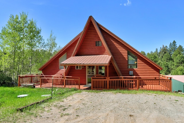280 Ponderosa Way, Jemez Springs, NM 87025 - view of front facade featuring a deck