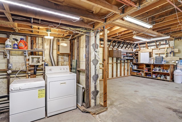 280 Ponderosa Way, Jemez Springs, NM 87025 - unfinished basement with washing machine and dryer