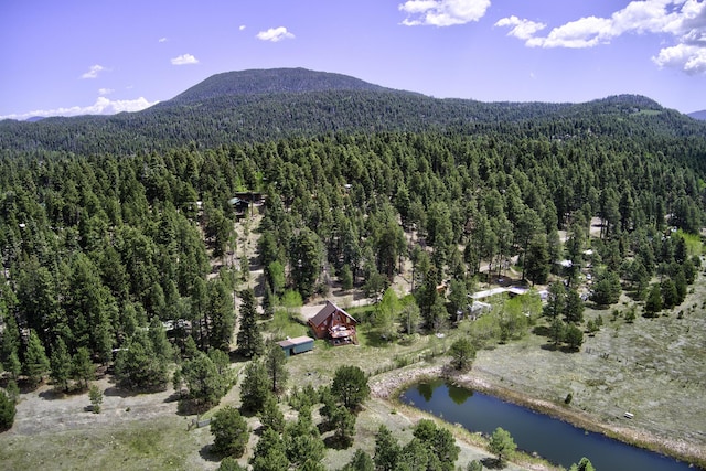 280 Ponderosa Way, Jemez Springs, NM 87025 - aerial view of property's location with a heavily wooded area and a water and mountain view