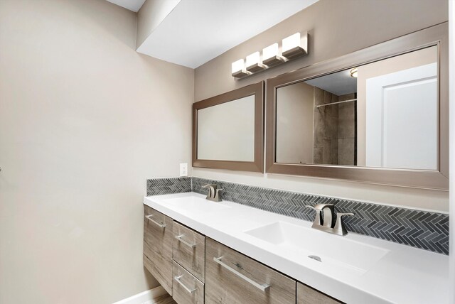 8320 Cherry Hills Dr NE, Albuquerque, NM 87111 - full bathroom featuring double vanity and tiled shower