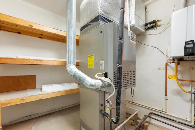 8320 Cherry Hills Dr NE, Albuquerque, NM 87111 - utility room with tankless water heater and heating unit