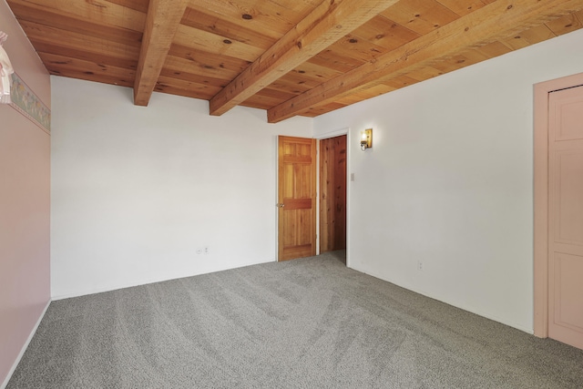 9705 Rio Grande Blvd NW, Albuquerque, NM 87114 - spare room with carpet floors and wood ceiling with exposed beams