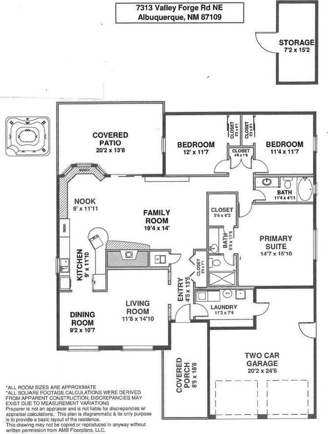 7313 Valley Forge Rd NE, Albuquerque, NM 87109 - floor plan / room layout