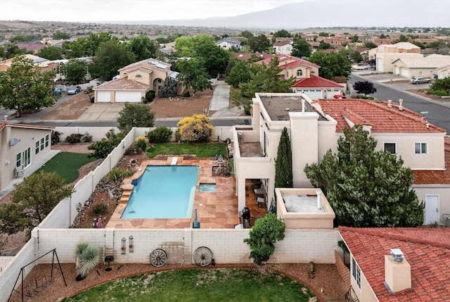 3039 Ashkirk Loop SE, Rio Rancho, NM 87124 - aerial perspective of suburban area featuring a pool