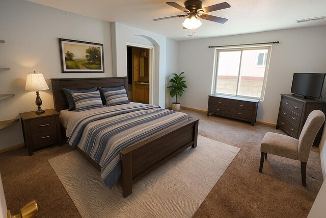 8 Revelations Pl SW, Los Lunas, NM 87031 - bedroom with light carpet and ceiling fan