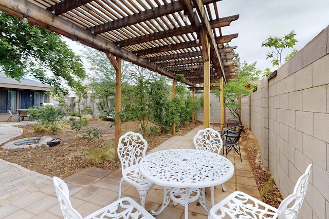 6322 Lamy St NW, Albuquerque, NM 87120 - fenced backyard featuring a pergola and a patio