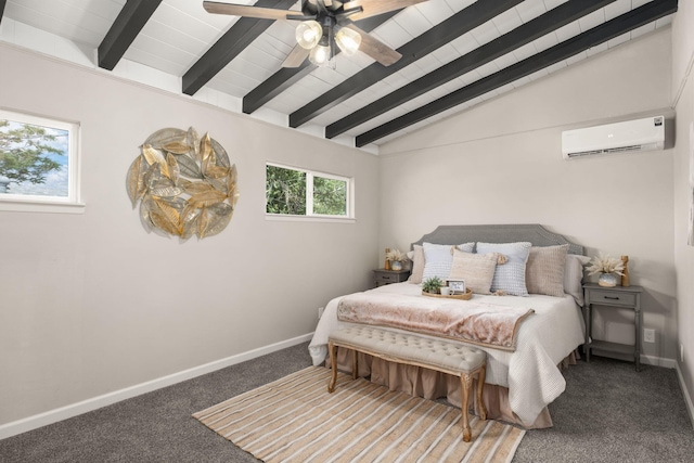11701 Summer Ave NE, Albuquerque, NM 87112 - carpeted bedroom with a wall mounted AC, baseboards, and a ceiling fan
