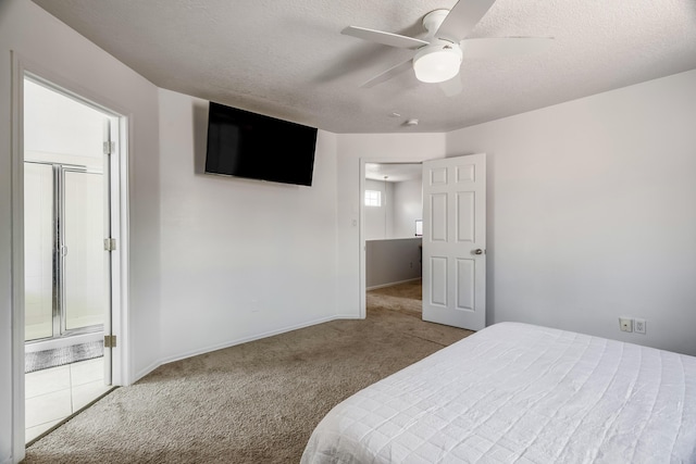 1343 San Juan Ct NE, Rio Rancho, NM 87144 - bedroom featuring carpet floors, a textured ceiling, and ceiling fan