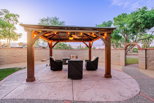 7909 Rancho De Roberto Rd NW, Albuquerque, NM 87114 - fenced backyard featuring a gazebo and a patio area
