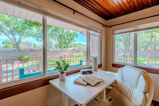 7909 Rancho De Roberto Rd NW, Albuquerque, NM 87114 - office with wood ceiling