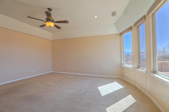 1624 23rd Ave SE, Rio Rancho, NM 87124 - empty room featuring light carpet, ceiling fan, baseboards, and recessed lighting