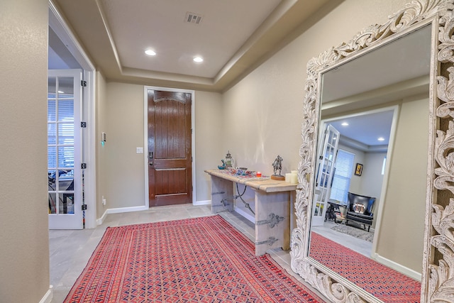 2350 Sandra Loop NE, Rio Rancho, NM 87144 - entrance foyer featuring baseboards, recessed lighting, and a tray ceiling